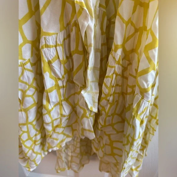 XIX Palms Yellow Sahara Print Wrap Maxi Dress with Ruffle Detail - Picture 6 of 8